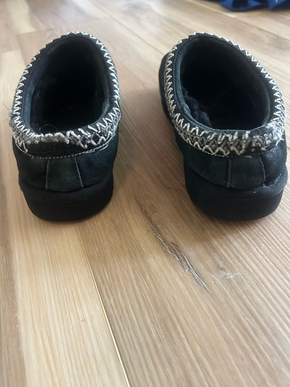 UGG Black Suede Slip-On Clogs with Braided Trim - Picture 4 of 5